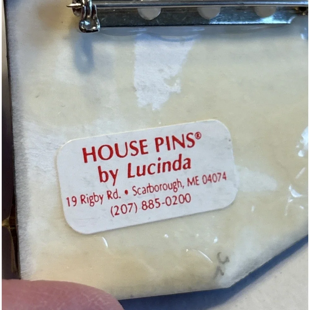 House Pins by Lucinda New Years Eve Glitter Black Cream Houses Brooch Y2K 2000